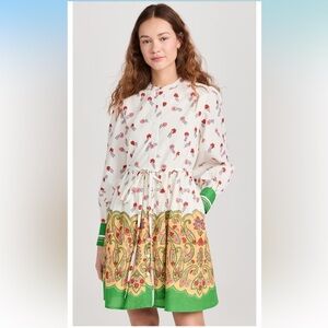 Floral and Paisley Dress with Tie Waist